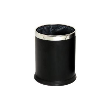 Probbax WB-1051-BLA round waste basket 10L powder coated and ss ring