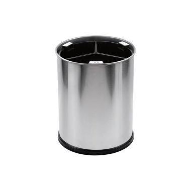 Probbax WB-1252-SSSTL waste bin 13L satin stainless steel with 3 removable compartments all black